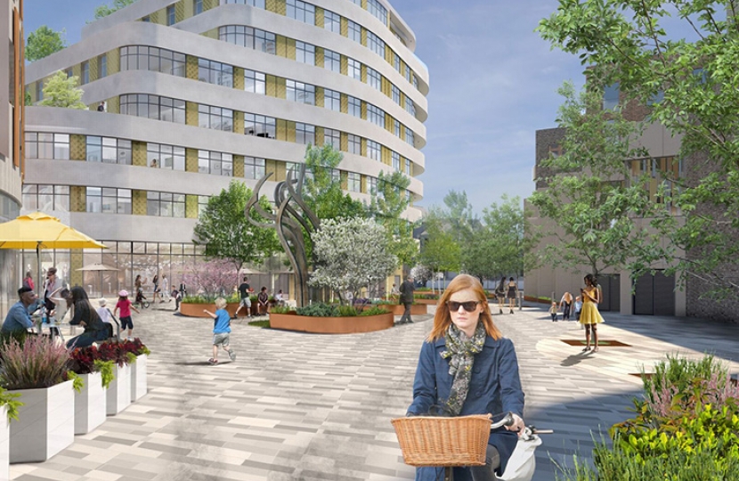 Artist's impression of Station Square in Worthing looking south